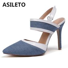 ASILETO, sandalias de verano para Mujer, Zapatos de tacón alto para Mujer, Zapatos de Mujer con correa en el tobillo, puntiagudos, sandalias de Mujer para fiestas, bodas 2024 - compra barato