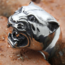 Anel de aço inoxidável 316l para homens e meninos, anel incrível para venda quente de cabeça de tigre, preço de fábrica, 1 peça 2024 - compre barato