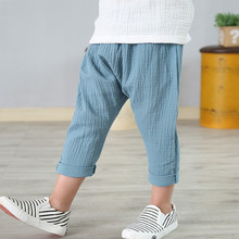 2-7 Year Summer Solid Color Linen Pleated Children Ankle-length Pants for Baby Boys Pants Harem Pants for Kids Child 2019 D1326 2024 - buy cheap