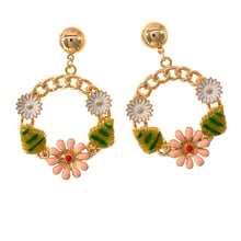 New Arrival Fashion Baroque Retro Cute Colorful Flower Earring For Women Vintage Big Circle Crystal Earrings Girl's Gift 2024 - buy cheap