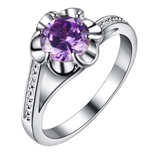 Bling Prata banhado anel de zircão roxo, anel de prata da forma da jóia Para As Mulheres & Homens,/BAUXQNWW WYJUNDJA 2024 - compre barato