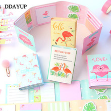 Cute Flamingo Memo Pad 6 Folding Paper Sticky Notes Planner Stickers Writing Pads Creative Stationery Office School Supplies 2024 - buy cheap