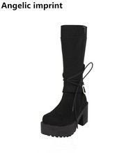 Angelic imprint mori girl Women motorcycle punk boots lady high heels lolita shoes woman princess dress party pumps 8cm 35-40 39 2024 - buy cheap