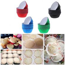 100 pcs  Foil Paper Cupcake Liners Green /Red/Blue/Black tulip Pure Color baking muffin Cup cake Wrappers case holder 2024 - buy cheap