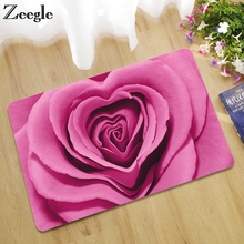 Zeegle Entrance Doormat Rose Printed Home Door Mat For Indoor Outdoor Rubber Hallway Rugs Bathroom Mats Outdoor Welcome Carpet 2024 - buy cheap