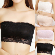 Sujetador de seguridad sin tirantes para mujer, Top Bandeau elástico de encaje, 4 colores 2024 - compra barato