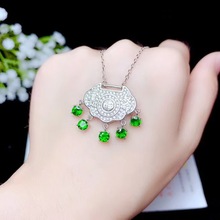 Natural diopside necklace, popular party jewelry, 925 silver design, exquisite and creative 2024 - buy cheap