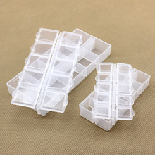 Caja vacía de 10 rejillas para decoración transparente de uñas, caja de almacenamiento de cuentas de cristal y diamantes de imitación, contenedor de accesorios, envío gratis 2024 - compra barato