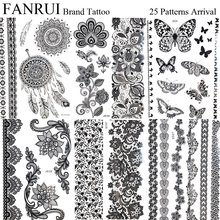 Impermeável Tatuagem Temporária Etiqueta Borboleta Lotus Lace Henna Flor  Flash Tatto Mulheres Homens Pintados À Mão Body Art Falso Tatuagens