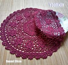 Christmas luxury dining table coasters round 40cm floral craft crochet doily cup placemat food coffee pad dish tableware mats 2024 - buy cheap