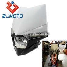 White Motocross Off Road Universal Motorcycle Headlight Fairing For CRF XR WRF YZF DRZ KX KLX Dirt Bike Headlight 2024 - buy cheap