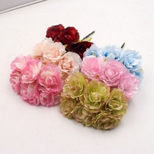 6Pcs/Lot 3.5cm Silk High Quality Artificial Flower Rose Bouquet For Wedding Decoration DIY Wreath Gift Scrapbooking Craft Flower 2024 - buy cheap
