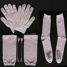 Conductive Silver Fiber TENS/EMS Electrode Therapy Gloves+Socks+Knee Pads+cable Electrotherapy Unit For Therapy machine 2024 - buy cheap