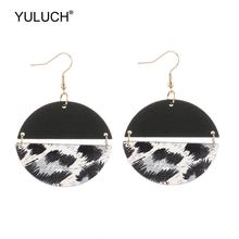 YULUCH 2019 African Statement Earrings For Women Fashion Jewerly Ethnic Black Red Wood With Animals Fur Acrylic Dangle Earrings 2024 - buy cheap
