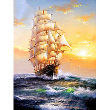 Diamond Painting Sailboat Diamond Embroidery Full Square/Round Rhinestones 5D Diamond Mosaic Landscape 2024 - buy cheap