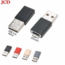 JCD-convertidor USB 2,0 macho a tipo C hembra, adaptador de carga, transferencia de datos USB 3,1 macho a tipo C hembra 2024 - compra barato