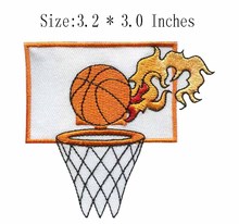 Parche bordado con borde naranja para fans del baloncesto, 3,2 "de ancho, parche para camisa 2024 - compra barato