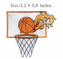 Orange rim embroidery patch 3.2" wide  /basketball patch  /shirt patch /Basketball fans 2024 - buy cheap