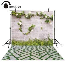 Allenjoy photographic background garden spring flower brick wall easter backdrop photo studio photocall decor printed fabric 2024 - buy cheap