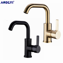 AODEYI Bathroom Faucet Solid Brass Bathroom Basin Faucet Cold and Hot Water Mixer Single Handle Tap Black Brushed Gold Sink Tap 2024 - buy cheap