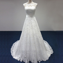 Vintage Lace Vetsidos De Noiva Casamento 2018 Wedding Dresses Floor Length Court Train Bridal Gowns 2024 - buy cheap