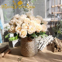 Flores do casamento flores do casamento para o partido home decoração do casamento de seda rosa artificial flores falsas flores artificiais 2024 - compre barato
