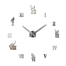 Relógio adesivo de acrílico para decoração da casa, relógio de parede grande com dupla face metálica e quartz 2024 - compre barato