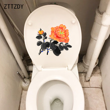 ZTTZDY 24.3*21.6CM Ink Painting Flower Home Rooms Wall Decal Decor Creative Toilet Sticker T2-0492 2024 - buy cheap