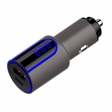 SOONHUA USB PD 2 Ports Car Charger Digital LED Display Zink Alloy Fast Charging Adapter Voltage Monitoring For iPhone Samsung 2024 - buy cheap