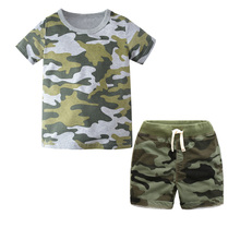 BINIDUCKLING Summer Kids Boys Clothing Set Short Sleeve T-Shirt Shorts Outfits Camouflage Printed Cotton Children Clothes 2024 - buy cheap