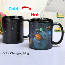 New Ceramic Cups Changing Color Mug Milk Coffee Mugs Friends Gifts Student Breakfast Cup Star Solar System / Earth World Map Mug 2024 - buy cheap
