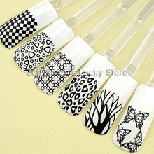 108PCS High Quality 3D Nail Art Stickers Decals For Nail Tips Decoration Tool Black Flower Design Large Size XL O004 2024 - buy cheap