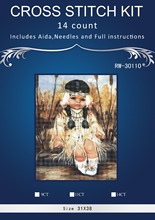 Indian girl  2016 home Decor counted14ct white canvas similar DMC Cross Stitch kits14CT needlework Set DIY embroidery 2024 - buy cheap