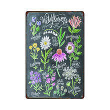Metal Painting "WILD FLOWERS" Wall Art Decor Poster Iron Plate Vintage House Bar Coffee Retro Tin Signs 20*30cm 2024 - buy cheap