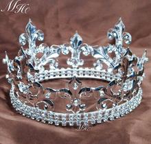 Tiara de boda para niños, corona de rey Medieval Imperial, accesorios para fiesta de graduación, disfraces, joyería, diadema para el cabello 2024 - compra barato