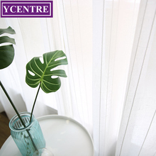 Ycenter-cortina transparente de imitación de lino para sala de estar/Cocina/dormitorio, semigasa, tratamiento de ventana, Color Blanco sólido 2024 - compra barato