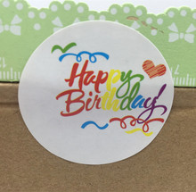120 Pcs/lot Happy Birthday Round Seal Sticker Adhesive Stickers For Homemade Bakery & Gift Packaging Scrapbooking 2024 - buy cheap