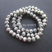 70Pcs/Lot 8mm*6mm Glass crystal beads Loose Rondelle Silver Plated Color Jewelry accessoires 2024 - buy cheap