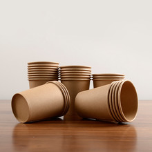 Taza de papel artesanal desechable para café, té, accesorios para beber con tapa, 100 unids/paquete 2024 - compra barato