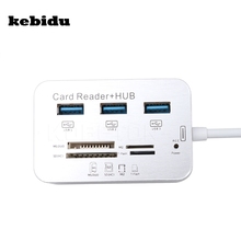 Kebidu-concentrador de red Usb 3,0 de alta velocidad, Mini Hub con lector de tarjetas, MS/SD/M2/TF, con 3 puertos, divisor USB para PC y portátil, 5 gbps 2024 - compra barato