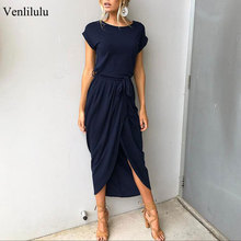 2021 Long Party Dress  Summer Short Sleeve Elegant Maxi Dress Women Loose Casual Robe Femme Sundress Female XXL XXXL 2024 - buy cheap