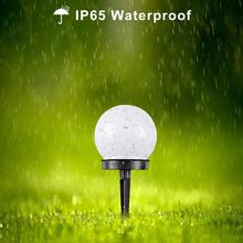 Lâmpada solar redonda com led para decoração de paisagem, gramado, áreas externas, à prova d'água, chão, jardim