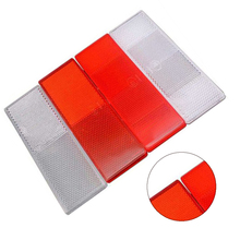 2 pcs Truck Motorcycle Bicycle Adhesive Rectangular Plastic Reflector Warning Reflective Stickers Security Sign Plate Red White 2024 - buy cheap