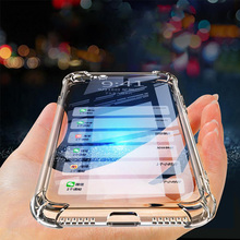 Capa transparente de silicone à prova de choque, capa antichoque para iphone 12 11 pro xs max 7 6 8 plus 2024 - compre barato