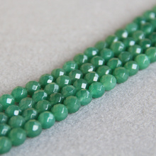 (Min Order1)8mm wholesale NEW  faceted light Green  beads chalcedony beads Round DIY Beads stones 15" Jewelry making design 2024 - buy cheap