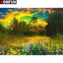 HOMFUN-pintura de diamante 5D DIY "paisaje de árbol de flores", cuadrados o redondos de imitación bordado de diamantes, estilo punto de cruz 3D, decoración del hogar, A10032 2024 - compra barato