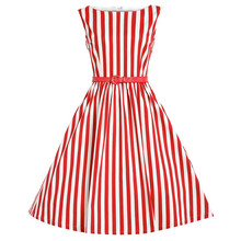 Summer Women Dress Retro Swing Stripe Audrey Hepburn 50s Vintage Robe Rockabilly Casual Ball Gown Dresses femininity Vestidos 2024 - buy cheap