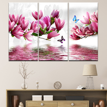 Arte de pared para sala de estar, decoración del hogar, 3 piezas, pinturas de flores de tulipán abstractas, Marco, póster clásico, impresión en HD, imágenes, lienzo 2024 - compra barato