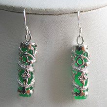unique Amazing Green natural stone Dragon Earring Free Shipping 2024 - buy cheap