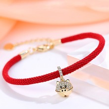 New 3D Gold Pig Pendant Bracelet Year of Fate Red String Bracelet Chinese Zodiac Lucky Jewelry Gift For Women Men 2024 - buy cheap